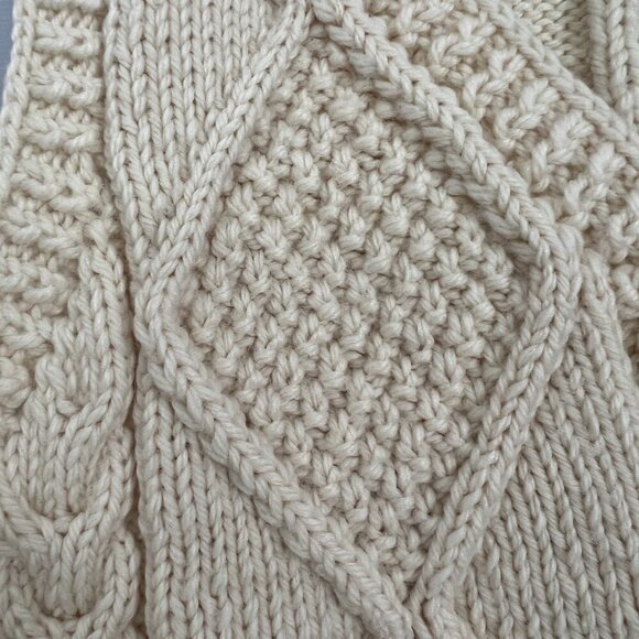 Handmade Knit V-Neck Pullover‎ Sweater Vest Cream Yellow Sz XS / S - No Labels - Picture 9 of 10